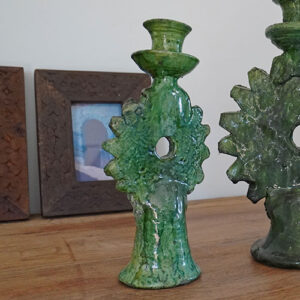 Bougeoir soleil poterie de tamegroute au Maroc