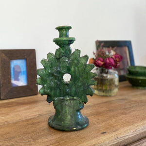 artisanat du Maroc, Grand Bougeoir soleil poterie de tamegroute artisanat cadeau et décoration