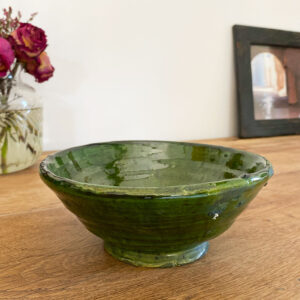 Bol de Tamegroute saladier ou plat, poterie du maroc fait main, argile terre vernissée