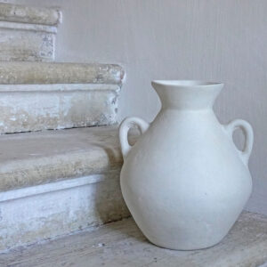 Vase décoratif en papier mâché forme amphore, objet déco fait main en Inde, artisanat